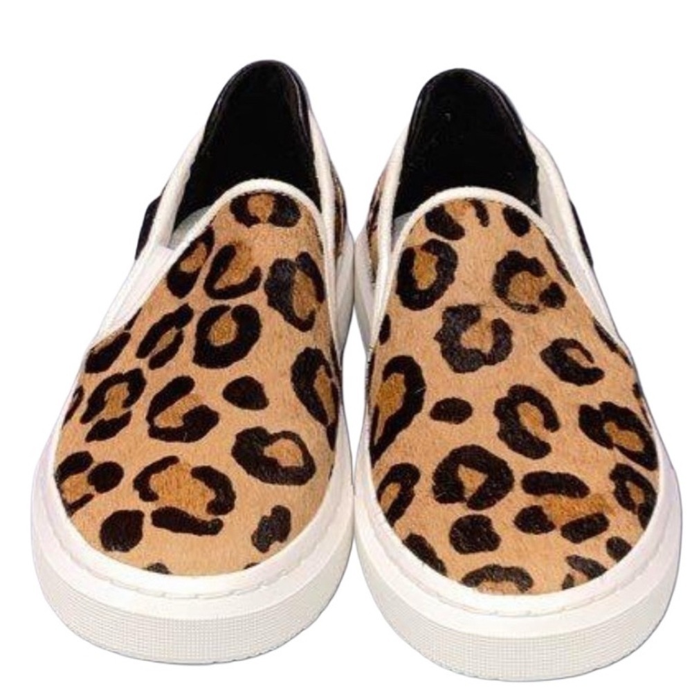 UGG ALAMEDA SPOTTY Leopard Slip ons Shoes Fur Tan and Black worn three times